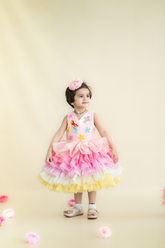 Mermaid layered colorful dress